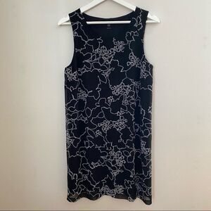 Kensie Sleeveless Dress Black White Floral Pattern